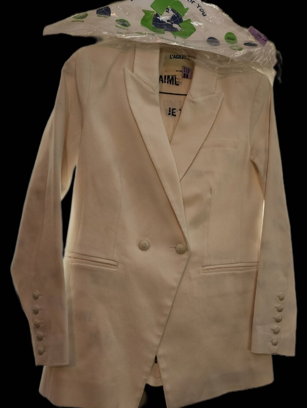 L'AGENCE NWOT COTTON TWILLOVERSIZED FIT BLAZER SIZE 4 - Picture 3 of 16
